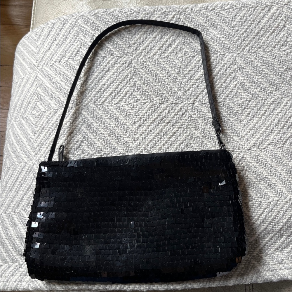Black Sequin Shoulder Bag